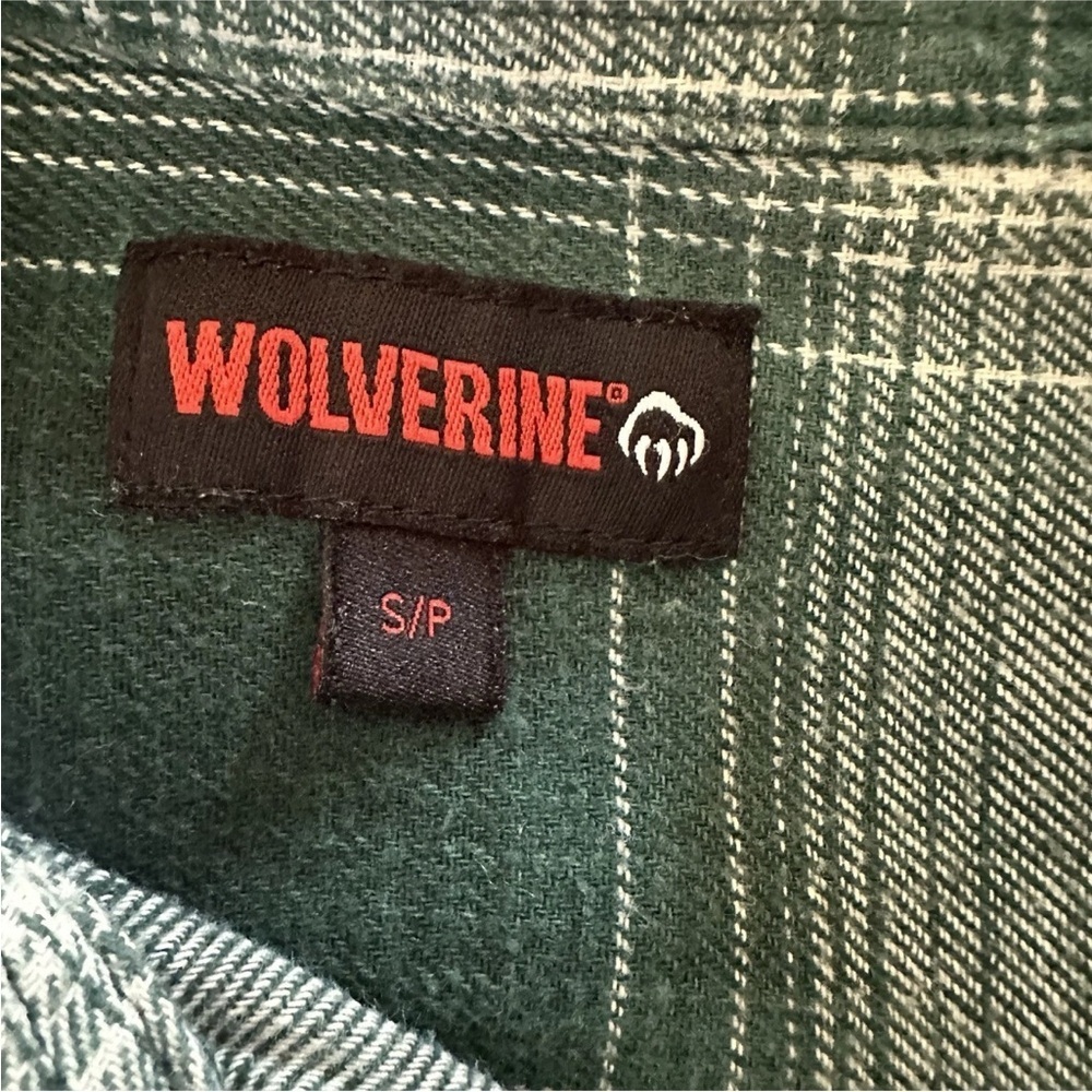 Wolverine Flannel Women's Small Long Sleeve Plaid Warm Button Up Pockets Green - Picture 9 of 11